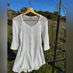 Vintage Weekend 100% cotton, 3/4 sleeve shirt. Size Large